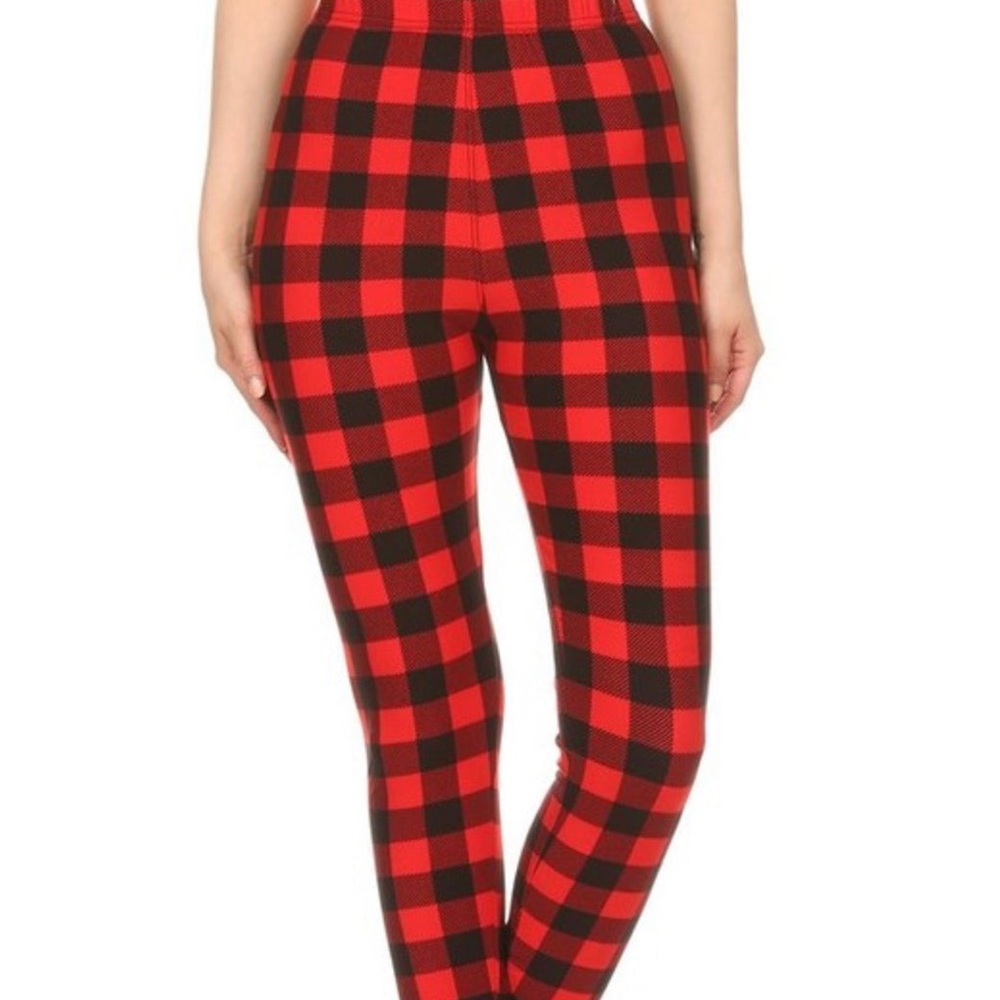 Plus Size  Buffalo Plaid Leggings- Fits Size 14-20